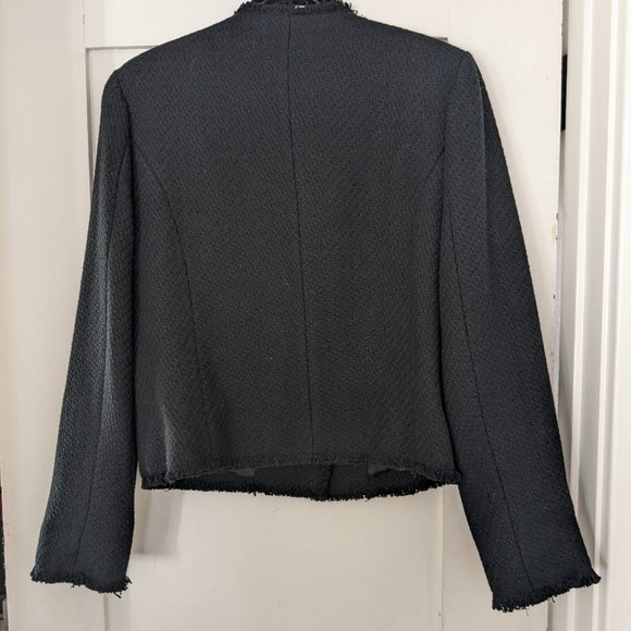 MANGO Pocket Tweed Jacket black - size L - Picture 8 of 9